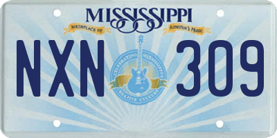 MS license plate NXN309