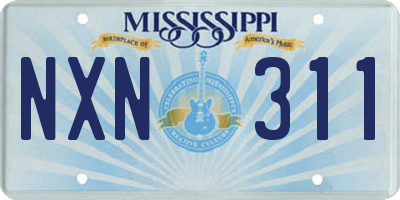 MS license plate NXN311