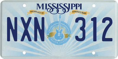 MS license plate NXN312