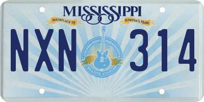 MS license plate NXN314