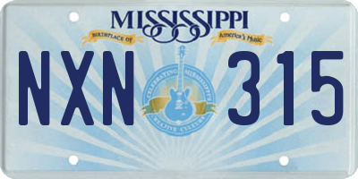 MS license plate NXN315