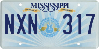 MS license plate NXN317