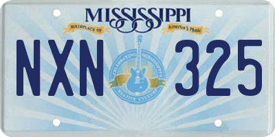 MS license plate NXN325