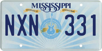 MS license plate NXN331