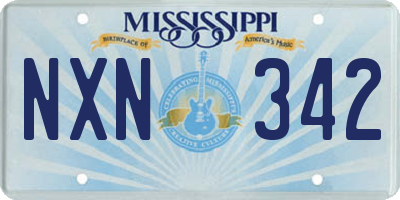 MS license plate NXN342