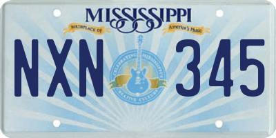 MS license plate NXN345