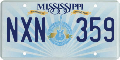 MS license plate NXN359