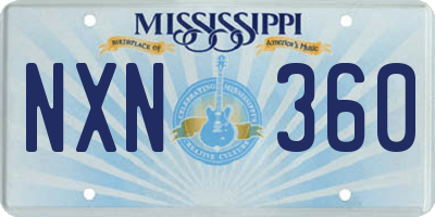 MS license plate NXN360