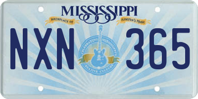MS license plate NXN365