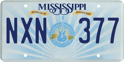 MS license plate NXN377