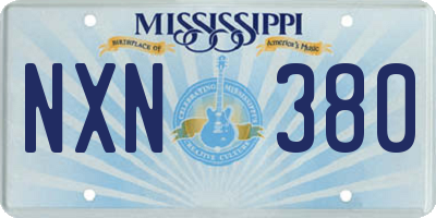 MS license plate NXN380
