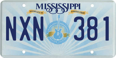 MS license plate NXN381