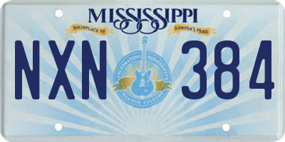 MS license plate NXN384