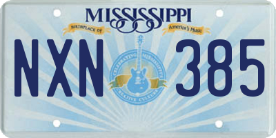 MS license plate NXN385
