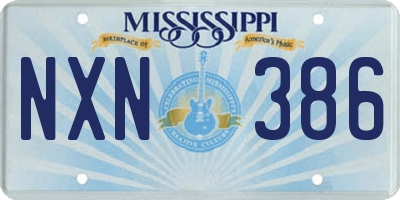 MS license plate NXN386