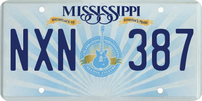 MS license plate NXN387