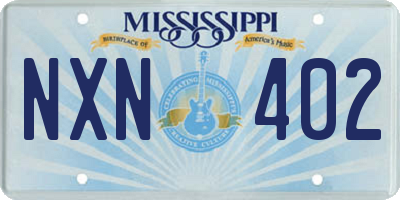 MS license plate NXN402