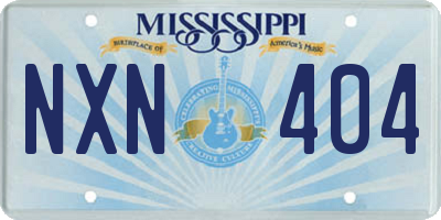 MS license plate NXN404