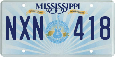 MS license plate NXN418