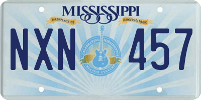 MS license plate NXN457