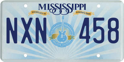 MS license plate NXN458