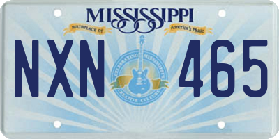 MS license plate NXN465
