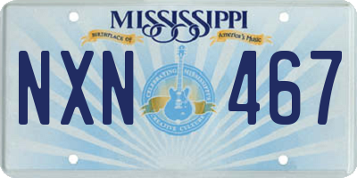 MS license plate NXN467