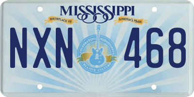 MS license plate NXN468