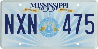 MS license plate NXN475