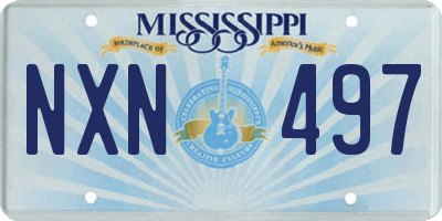 MS license plate NXN497
