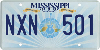 MS license plate NXN501