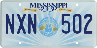 MS license plate NXN502