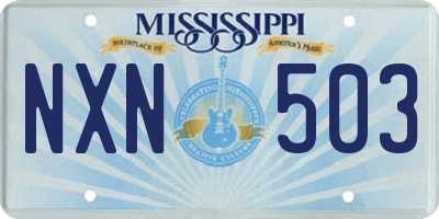 MS license plate NXN503