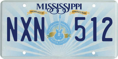 MS license plate NXN512