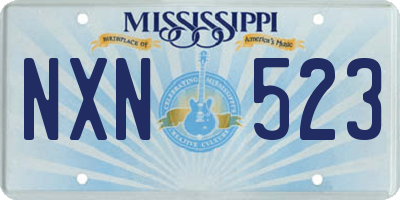 MS license plate NXN523