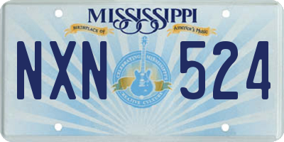 MS license plate NXN524