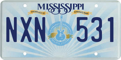 MS license plate NXN531