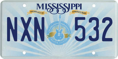 MS license plate NXN532
