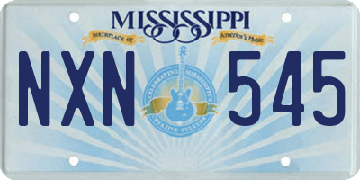 MS license plate NXN545