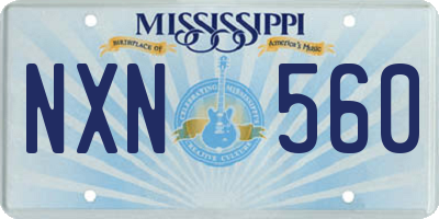 MS license plate NXN560