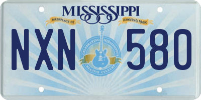 MS license plate NXN580