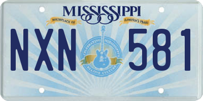 MS license plate NXN581