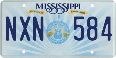 MS license plate NXN584