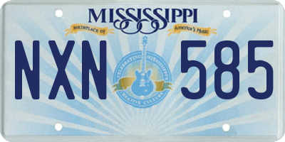 MS license plate NXN585