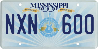 MS license plate NXN600