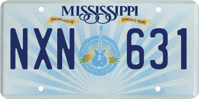 MS license plate NXN631