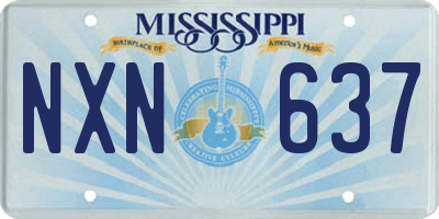 MS license plate NXN637