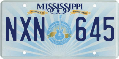 MS license plate NXN645