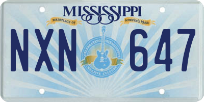MS license plate NXN647