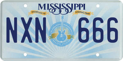 MS license plate NXN666